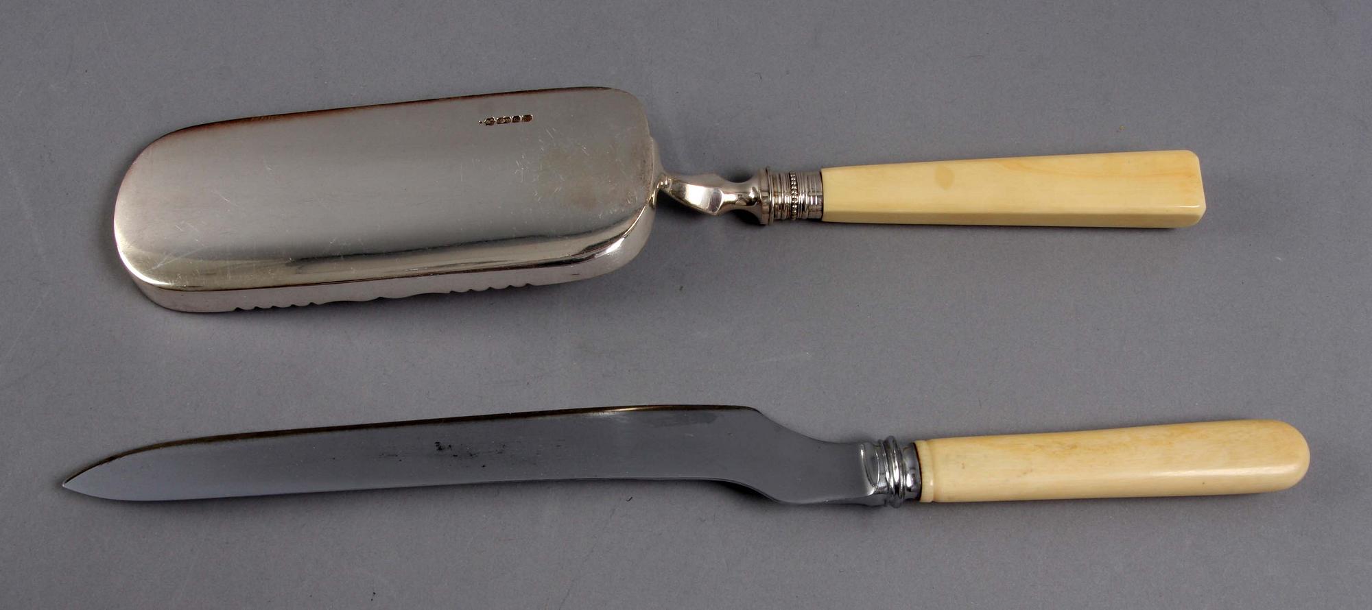 BORDSSKYFFEL och TRANSCHERKNIV, nysilver.