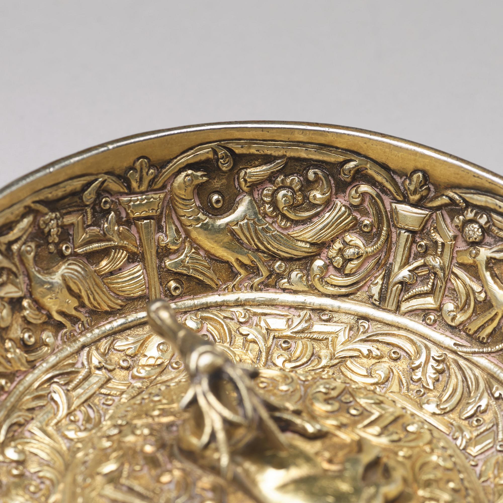 Skål, omärkt, delvis förgyllt silver, sannolikt Serbien 1600-tal.