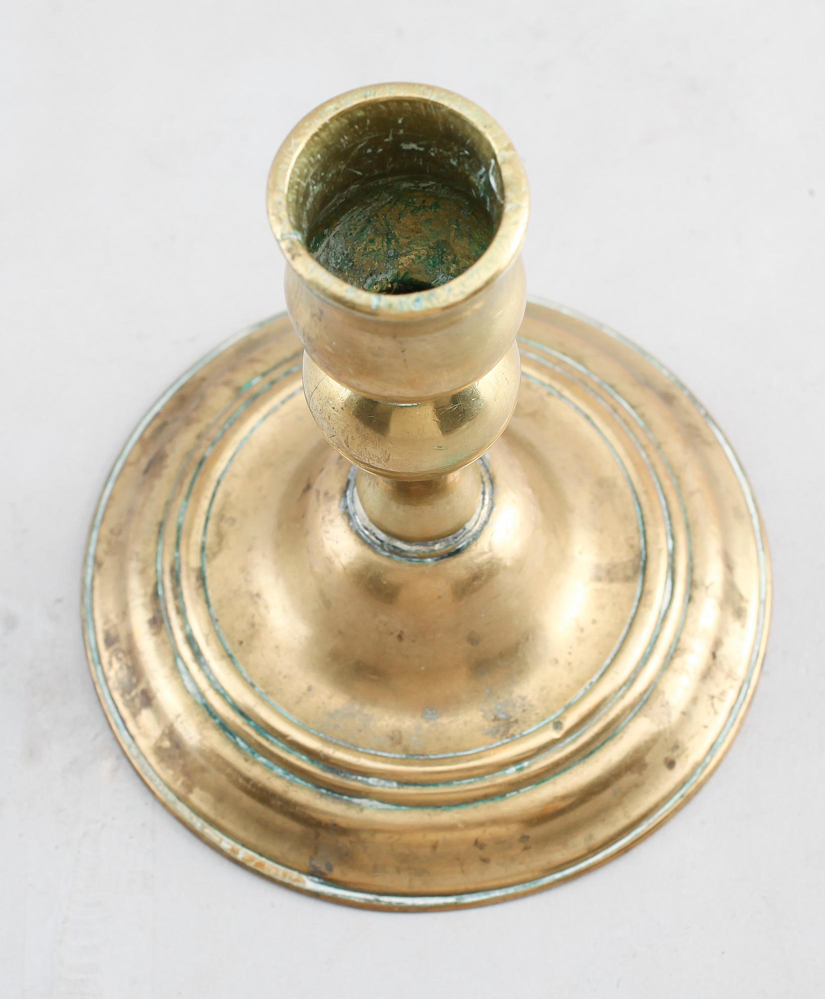 LJUSSTAKE, mässing, 1700-tal.