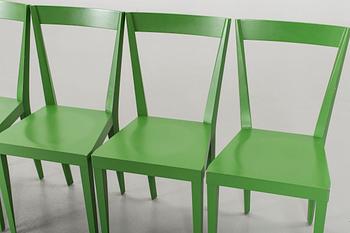 GIO PONTI, five chairs 'Livia', L'Abbate.