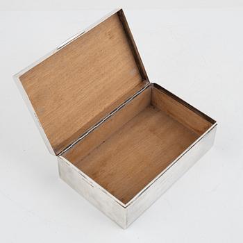 Cigar box, silver, mark of K. Anderson, Stockholm 1946.