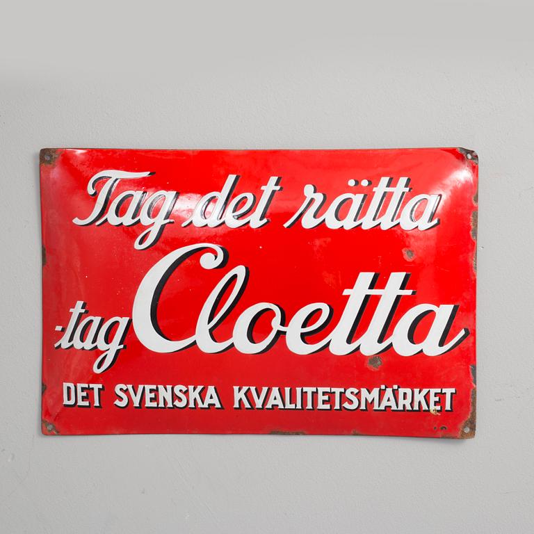 EMALJSKYLT, "Cloetta", 1940/50-tal.