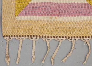 Agda Österberg, AGDA ÖSTERBERG, A CARPET, flat weave and tapestry weave, ca 201 x 128 cm, embroidered signature: AGDA ÖSTERBERG.