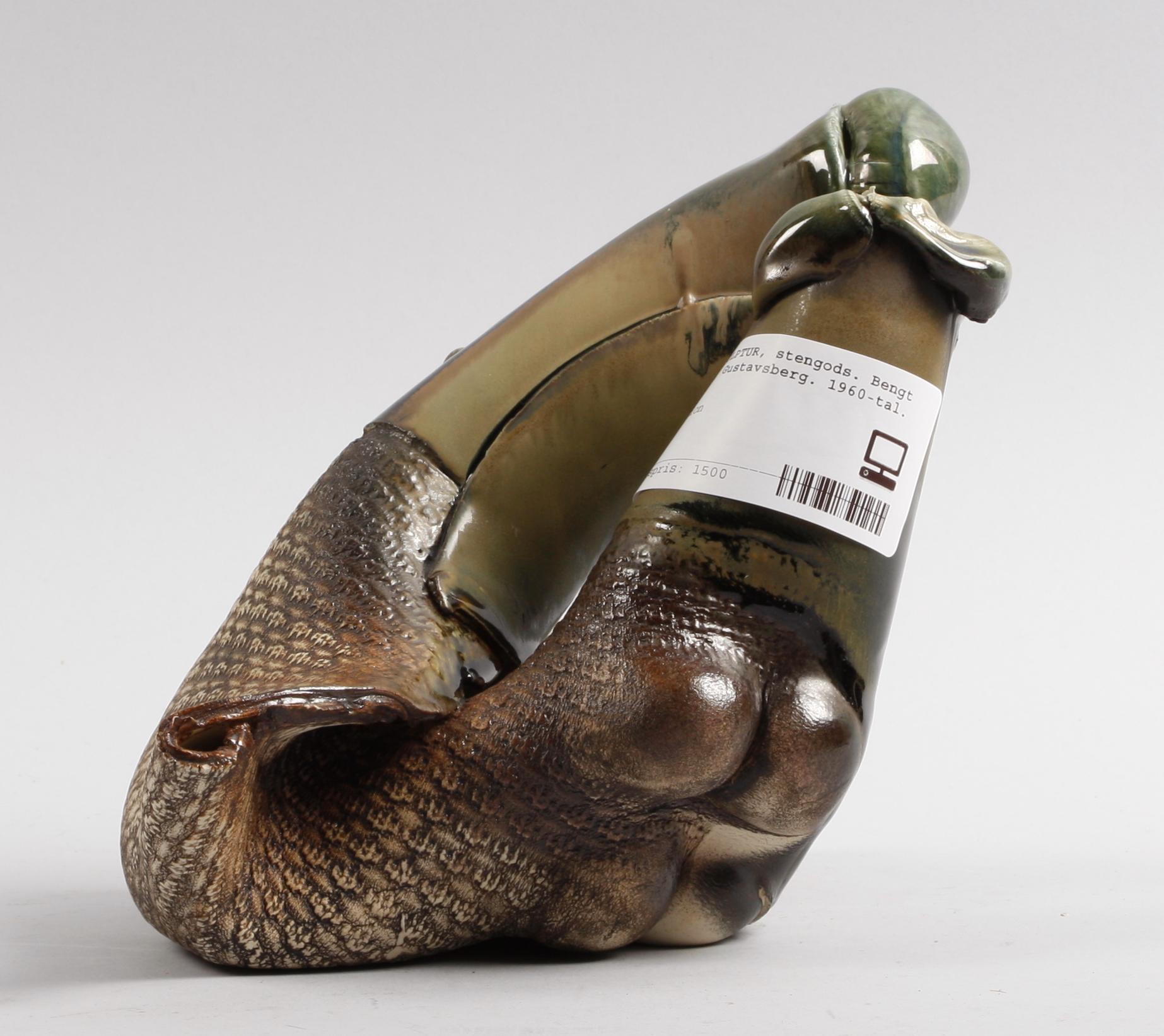 SKULPTUR, stengods. Bengt Berglund, Gustavsberg. 1960-tal.