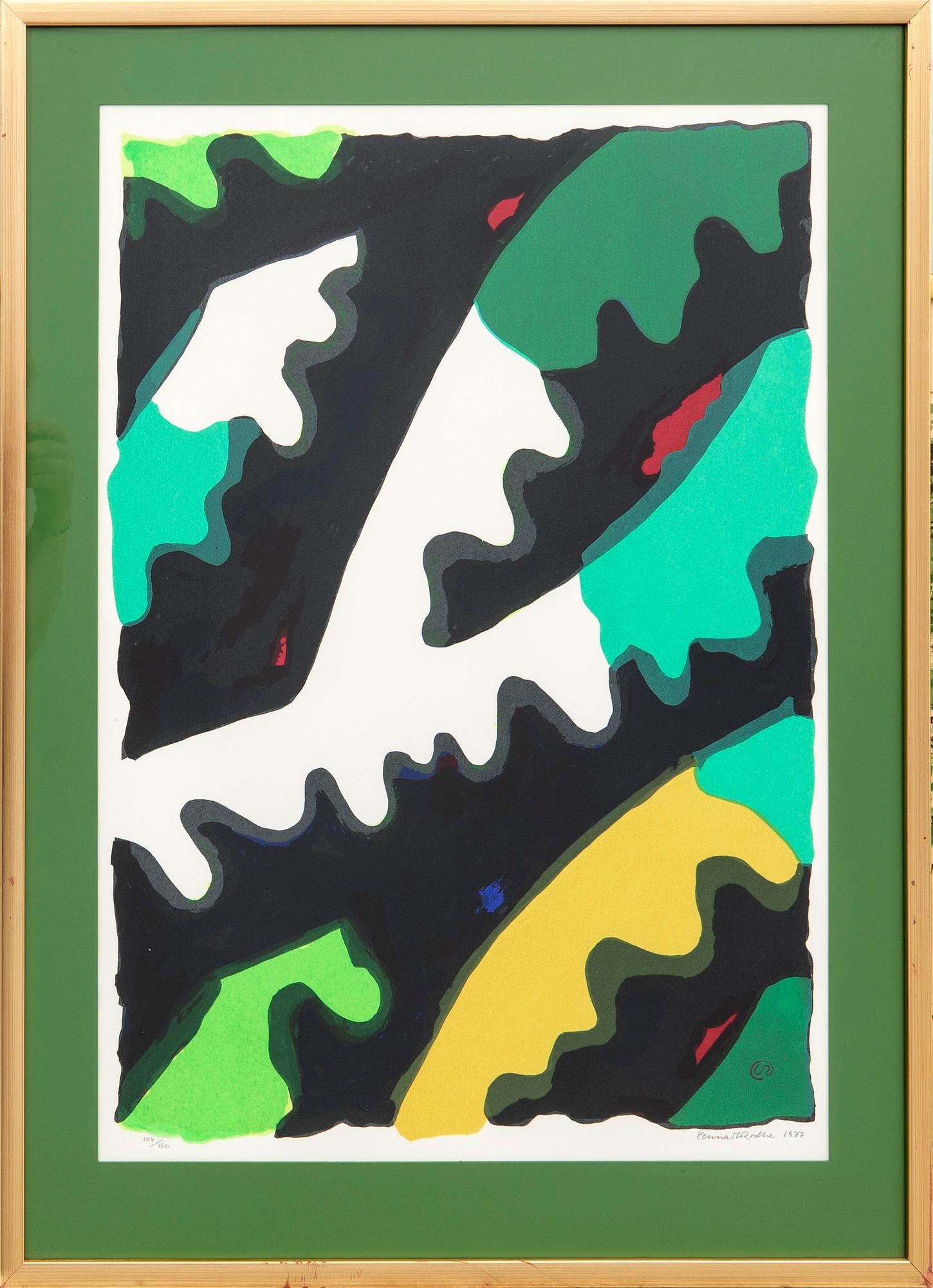 Lennart Rodhe, litografi signerad daterad och numrerad 1977 104/150.