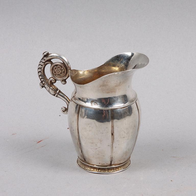 GRÄDDKANNA, silver, empire, Johan Olof Östlund, Gävle 1848.