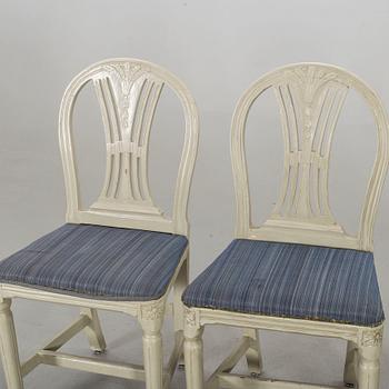 A set of eight Swedish late Gustavian chairs begging of the 19th century.