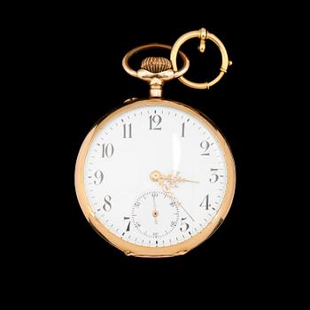 FICKUR, 14K guld, 1900-talets första hälft. Total vikt med urverk ca 80 gram.