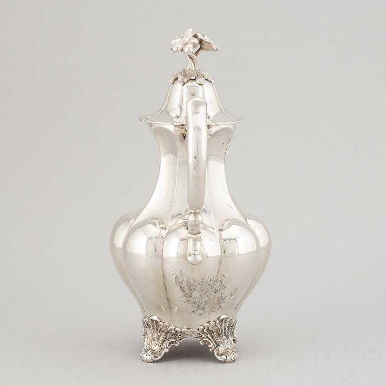 A Swedish 20th century silver coffee-pot, mark of A.G. Dufva, Stockholm 1922.