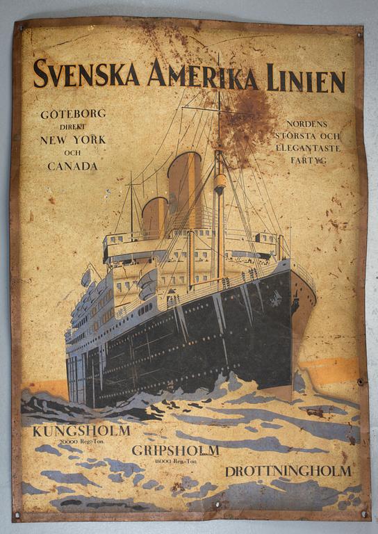 SKYLT, Svenska Amerika Linjen, 1900-talets första hälft.