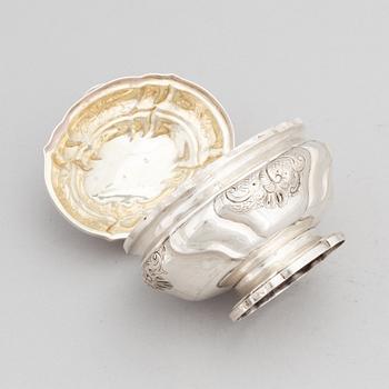 A silver sugarbox by Clement, Copenhagen 1880.