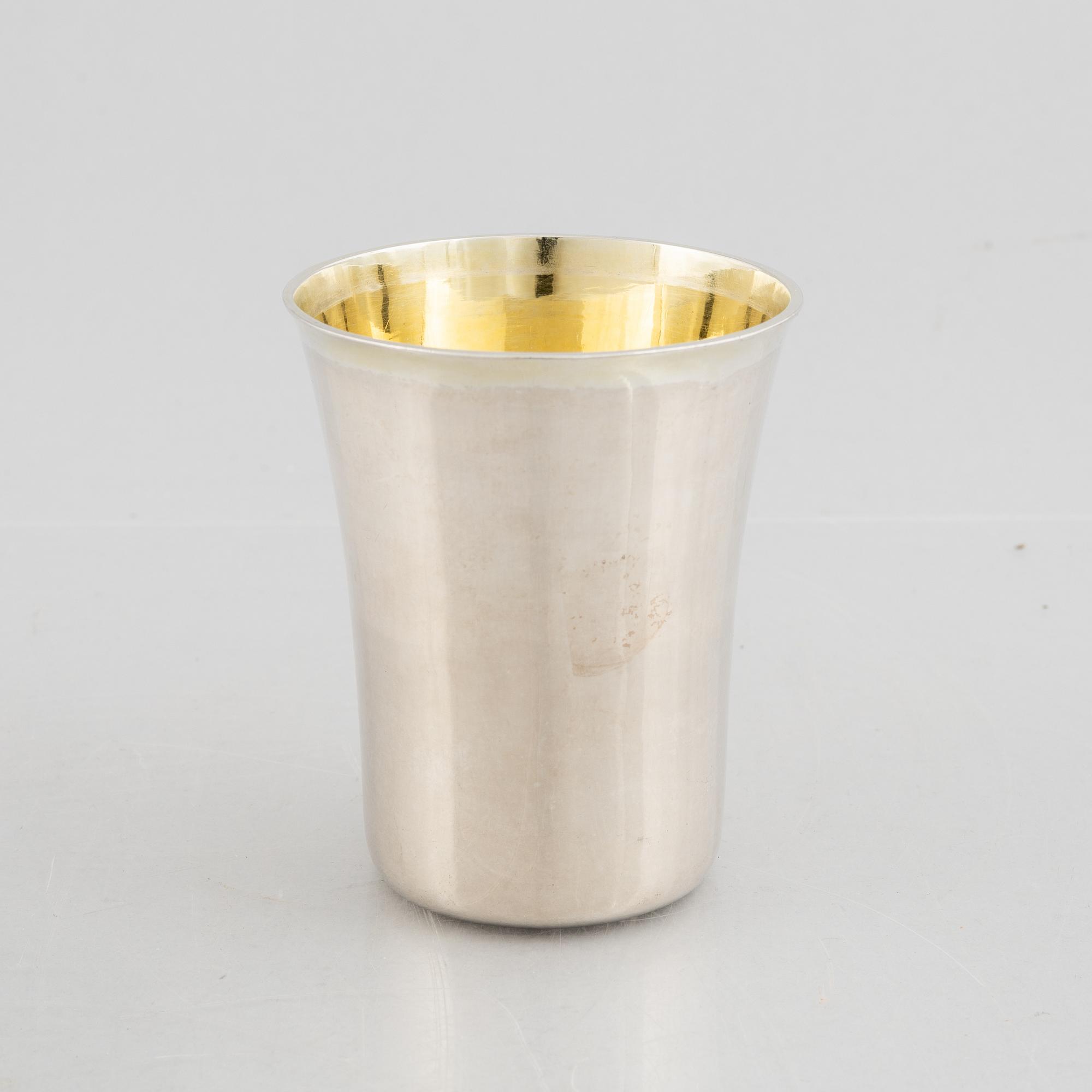 A Swedish late 18th century parcel-gilt silver beaker, mark of Anders Isleben, Norrköpimng 1795.