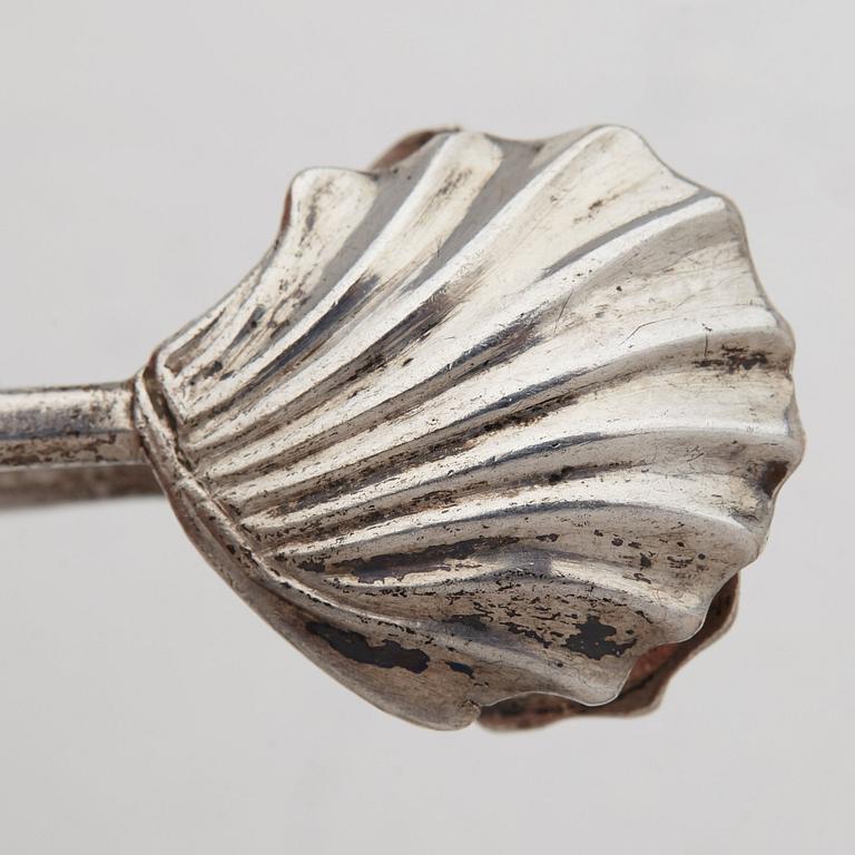 Three Rococo 18th century sugar-tongs.