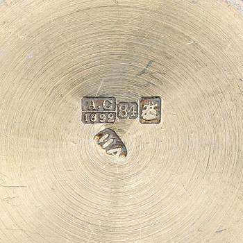 PARTI SILVER, 7 delar, bla Moskva Ryssland, 1800- resp 1900-tal. Totalvikt ca 515 gram.
