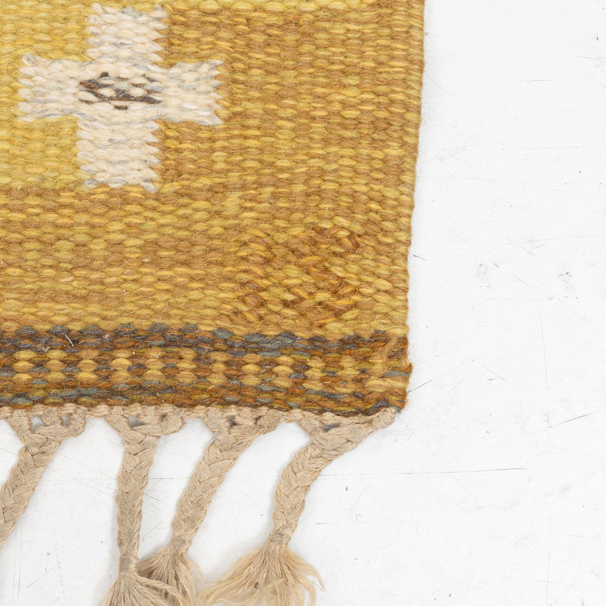 Ingegerd Silow, a flat weave carpet, signed IS, c. 206 x 139 cm.