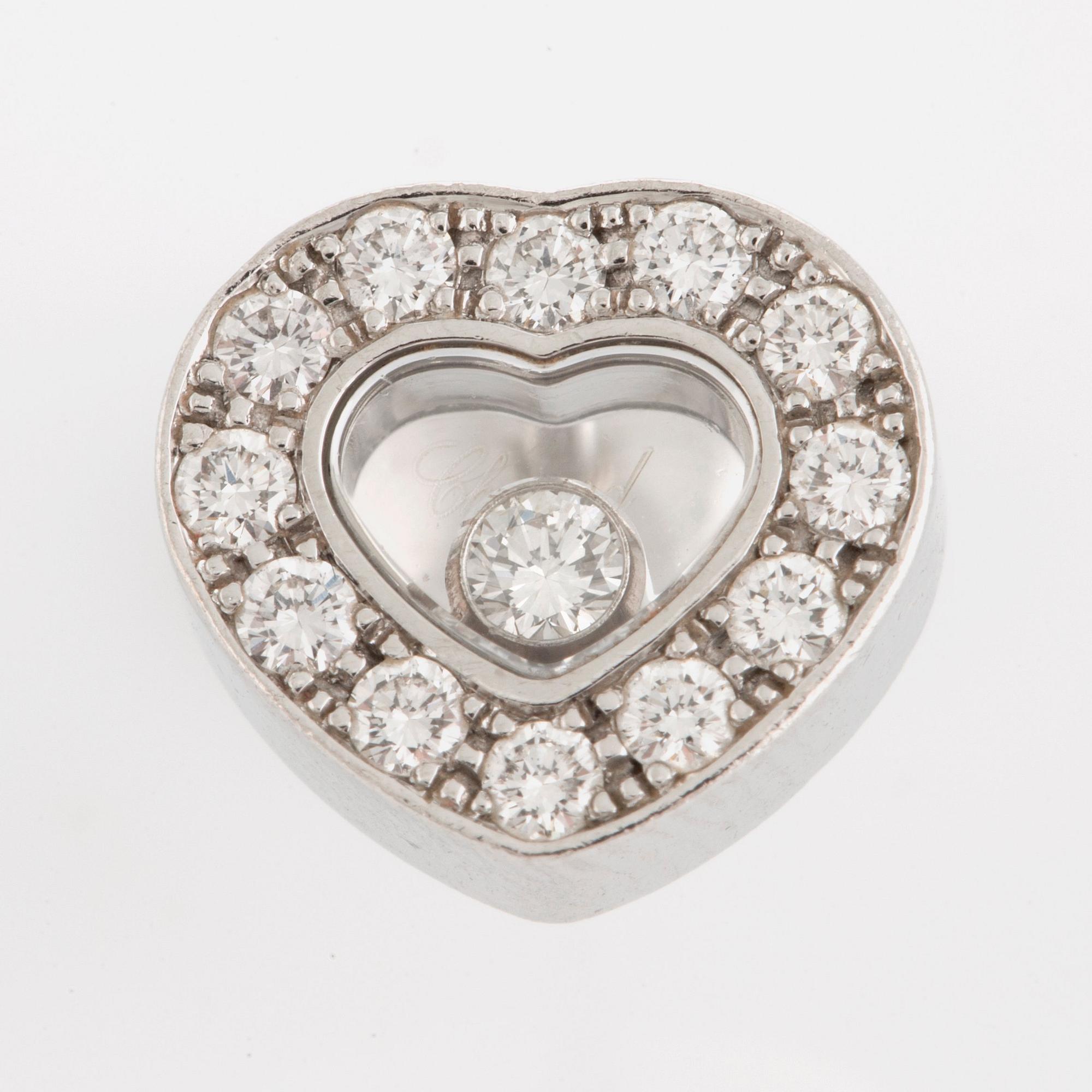 Chopard "Happy Diamonds" ett par örhängen 18K vitguld med runda briljantslipade diamanter.