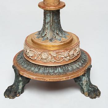 A pair of late Gustavian candle stands, early 19th century.