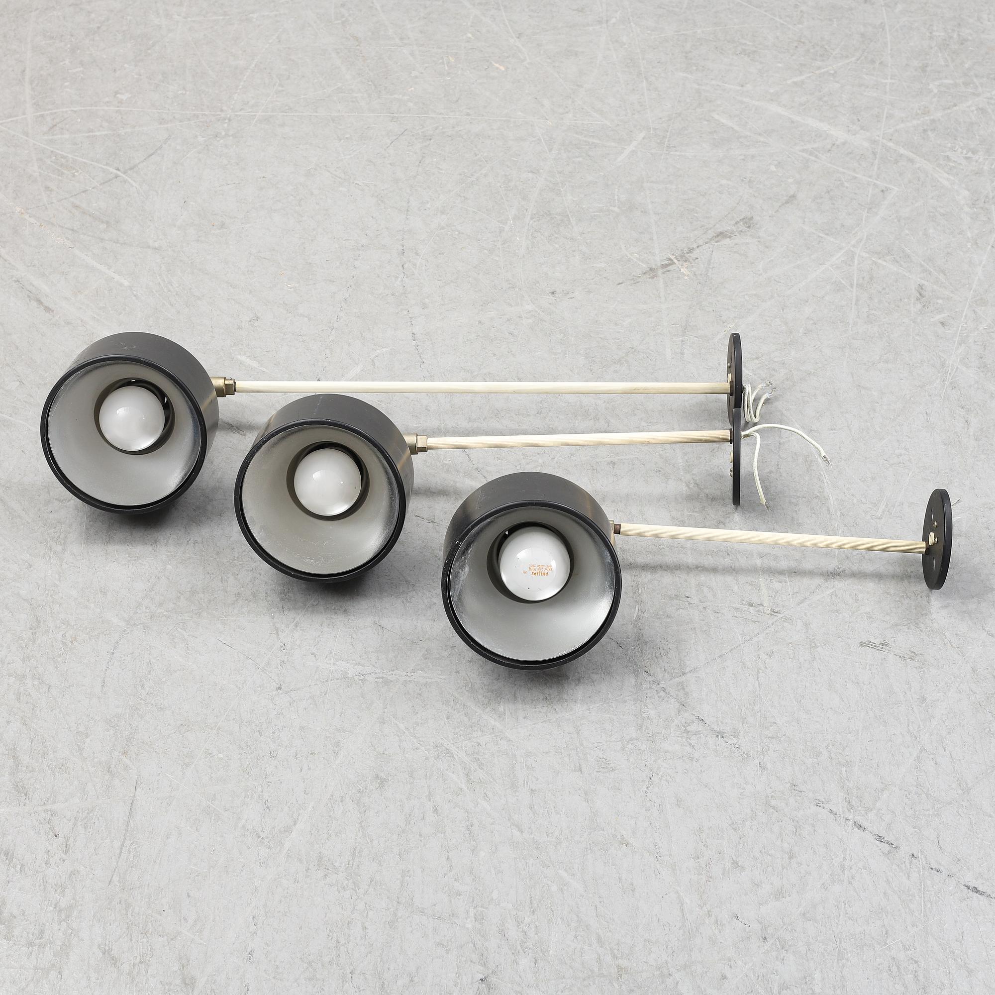 Three Omi wall lights, Denmark, 1960's.