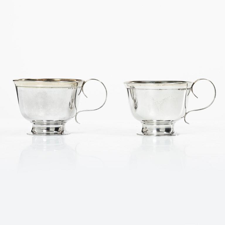 Six Swedish silver cups, mark of Arkala Johanna Gottschalk, Stockholm, 1960s.