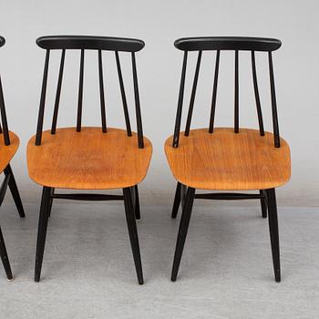 Four 'Fanett' chairs by Ilmari Tapiovaara, Edsbyverken, Sweden.