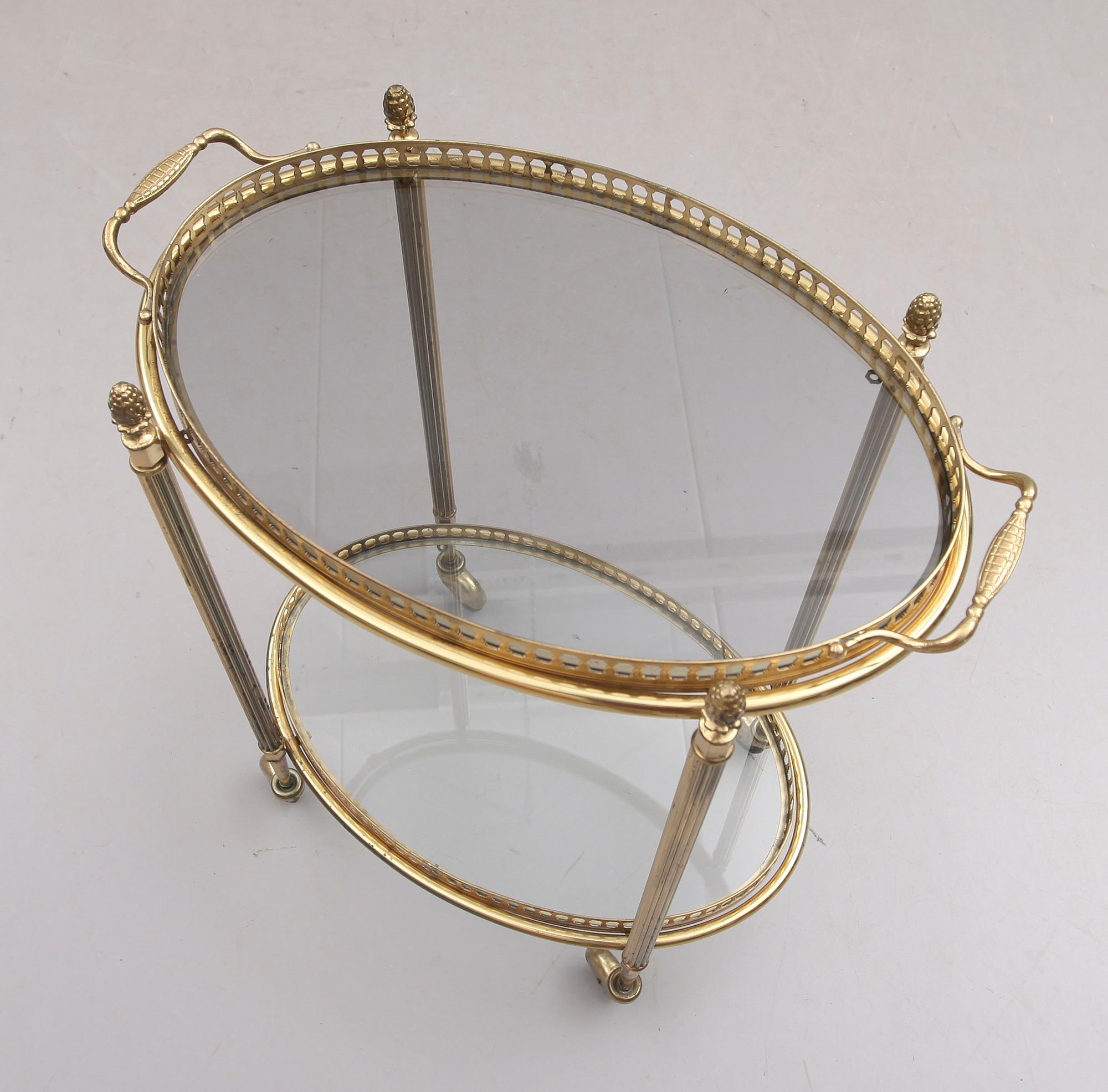 SERVERINGSVAGN, mässing, 1900-talets andra hälft.