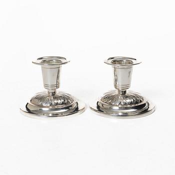 W.A. Bolin, ljusstakar, ett par, silver, Stockholm, 1947.