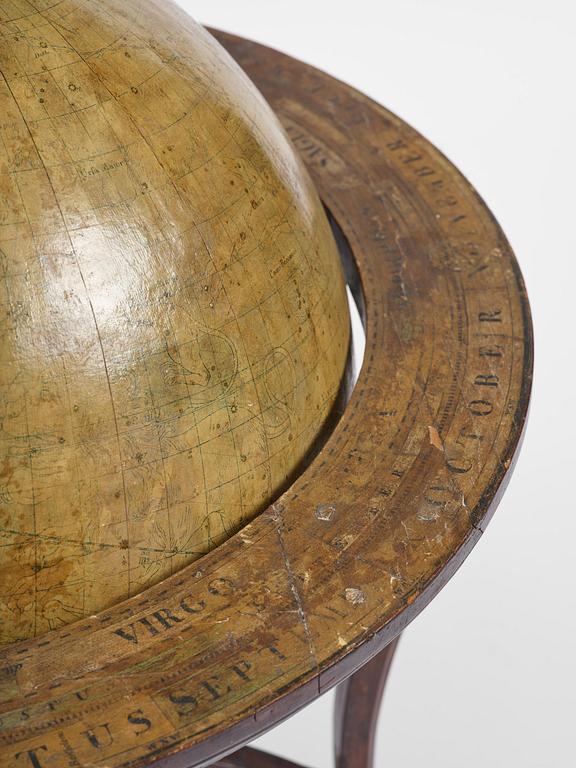A celestial globe by A. Åkerman (manufacturer of globes in Uppsala 1759-78), 1766.