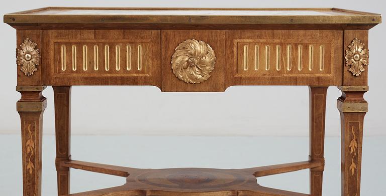 A Gustavian table signed by G Iwersson. Probably private property of Crown Prince Karl (XIV) Johan or Oscar (I).