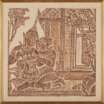 GRAFISKT BLAD, orientaliskt, 1900-tal.