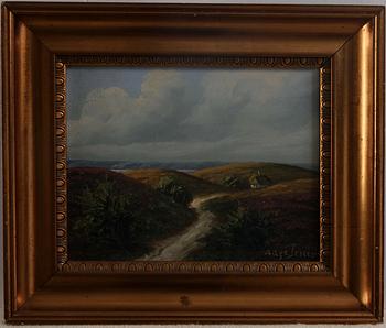 AAGE JESSEN och KARL LUNDBORG, olja på duk resp tuschlavering, sign.