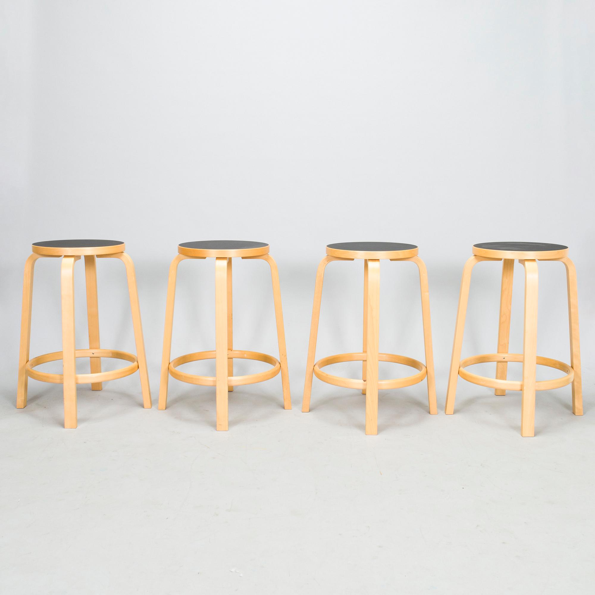 Alvar Aalto, barstolar, 4 st, 80 years stool 60, Artek, 2013.