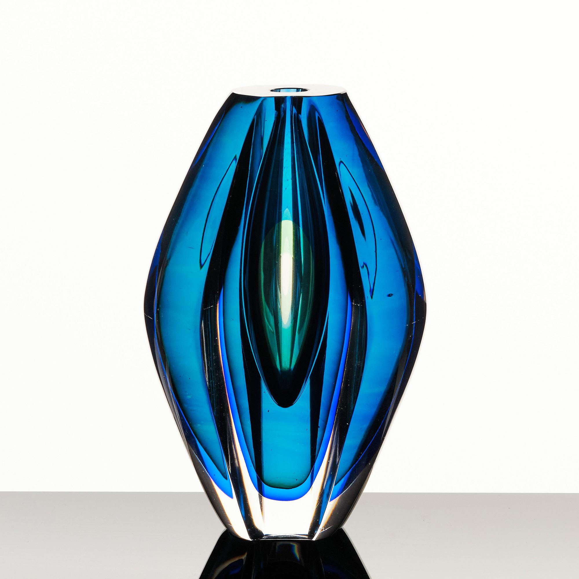 Mona Morales-Schildt, a 'Ventana' cut and polished glass vase, Kosta Sweden 1950s-60s.