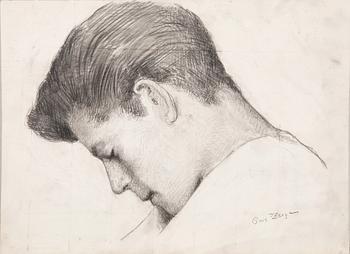Owe Zerge, pencil drawing signed.