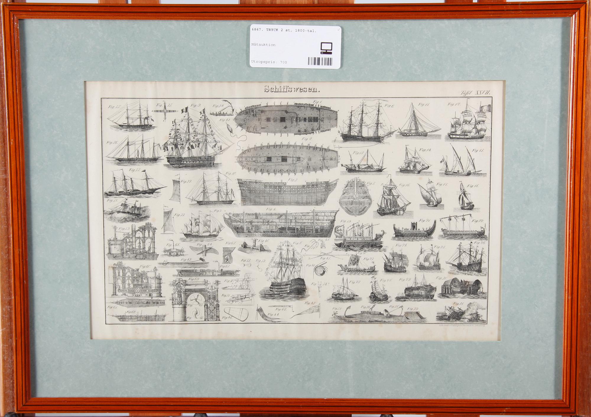 TRYCK 2 st, 1800-tal.