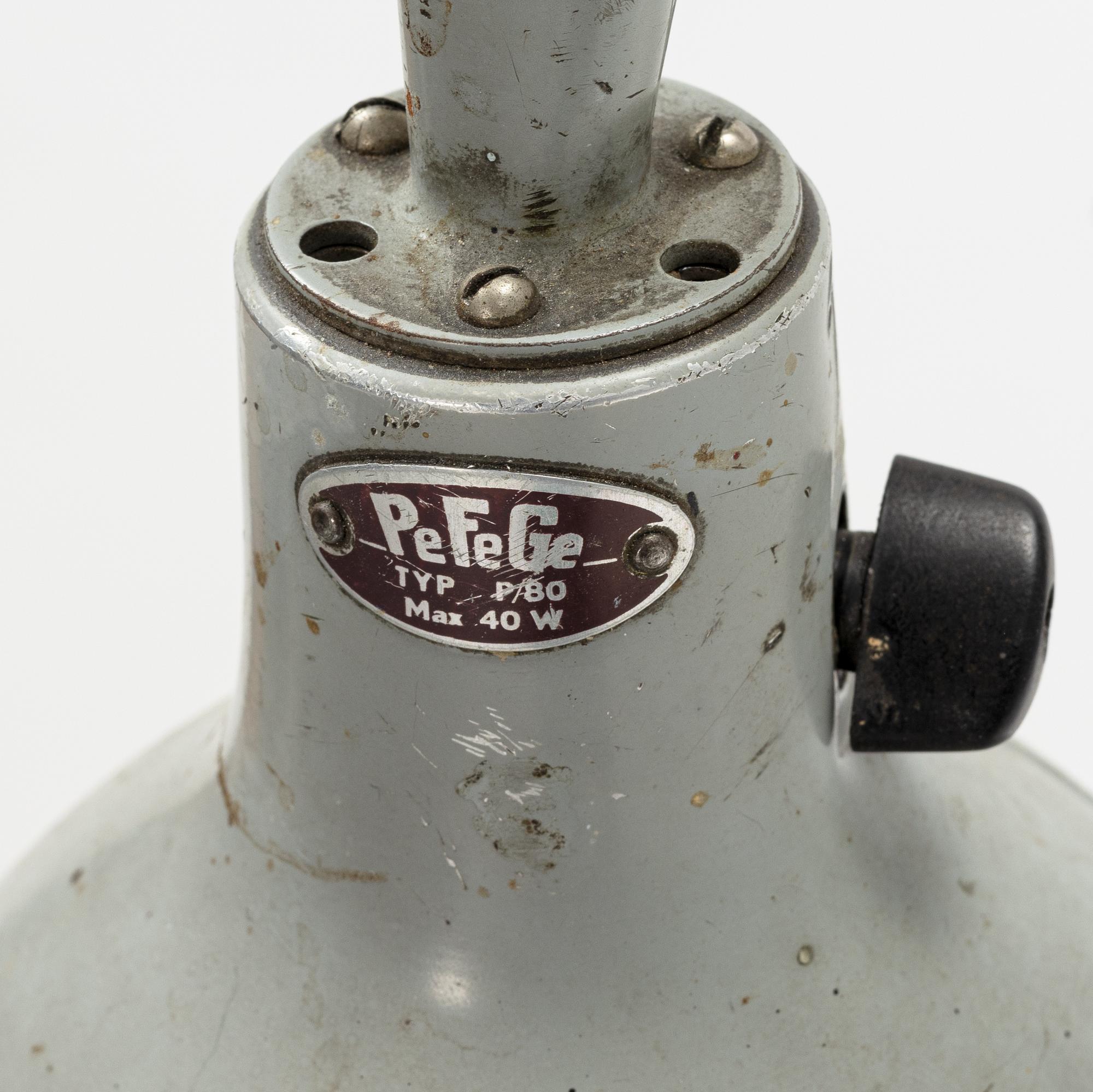 Industrilampor, ett par, PeFeGe, 1900-talets mitt.