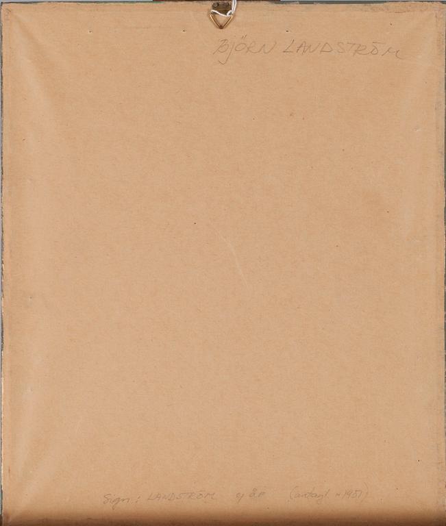 BJÖRN LANDSTRÖM, gouache, signerad, 1900-talets mitt.