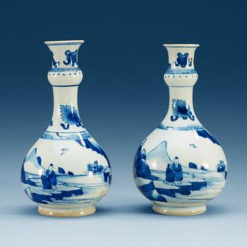1693. A pair of blue and white vases, Qing dynasty, Kangxi (1662-1722).