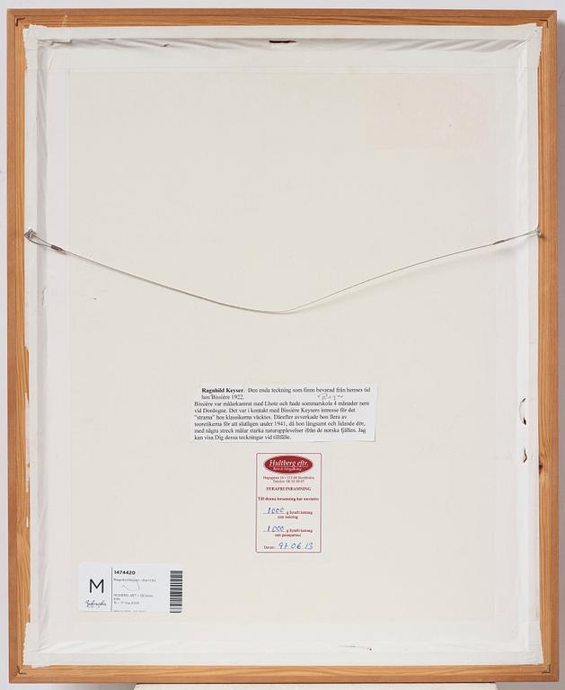 Ragnhild Keyser, executed in 1922. Pencil on paper.