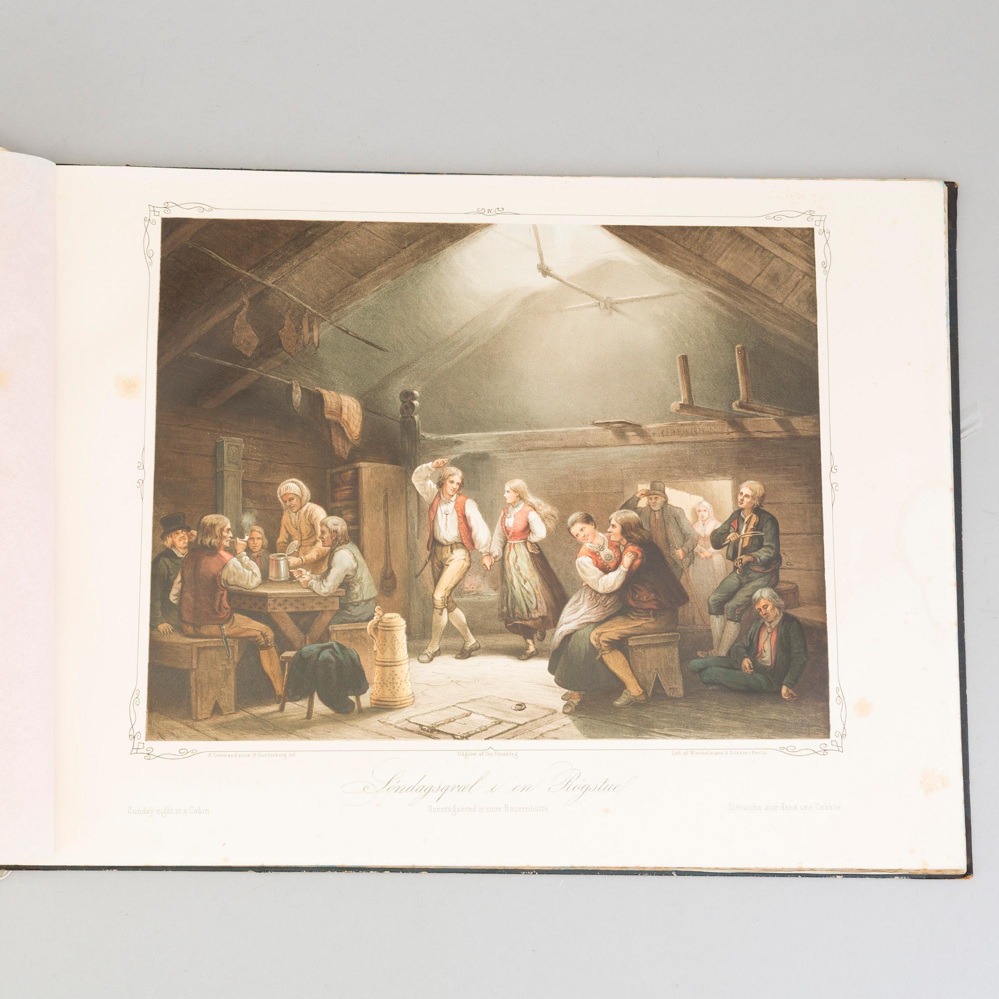 'Norske folkelivsbilleder efter Malerier og Tegninger af Adolph Tidemand', Christian Tönsberg, Christiania, 1854.