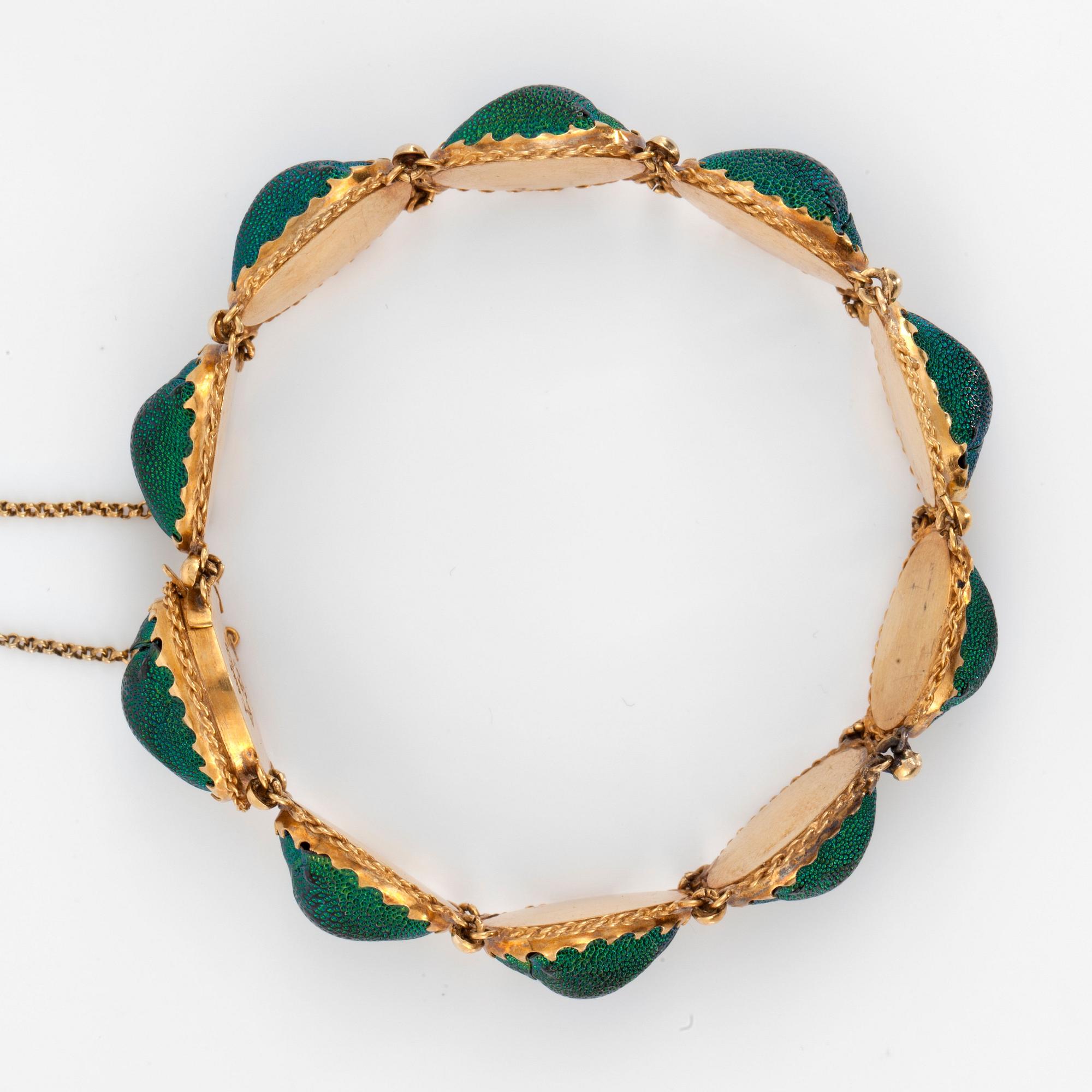 A Victorian scarab-bracelet in Egyptian style. Made by Carl Neuendorff the younger, Karlskrona, Sweden in 1872.