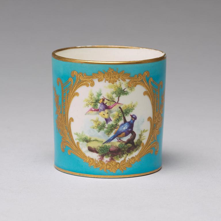 A "Sévrès" cup with stand, 18th Century.