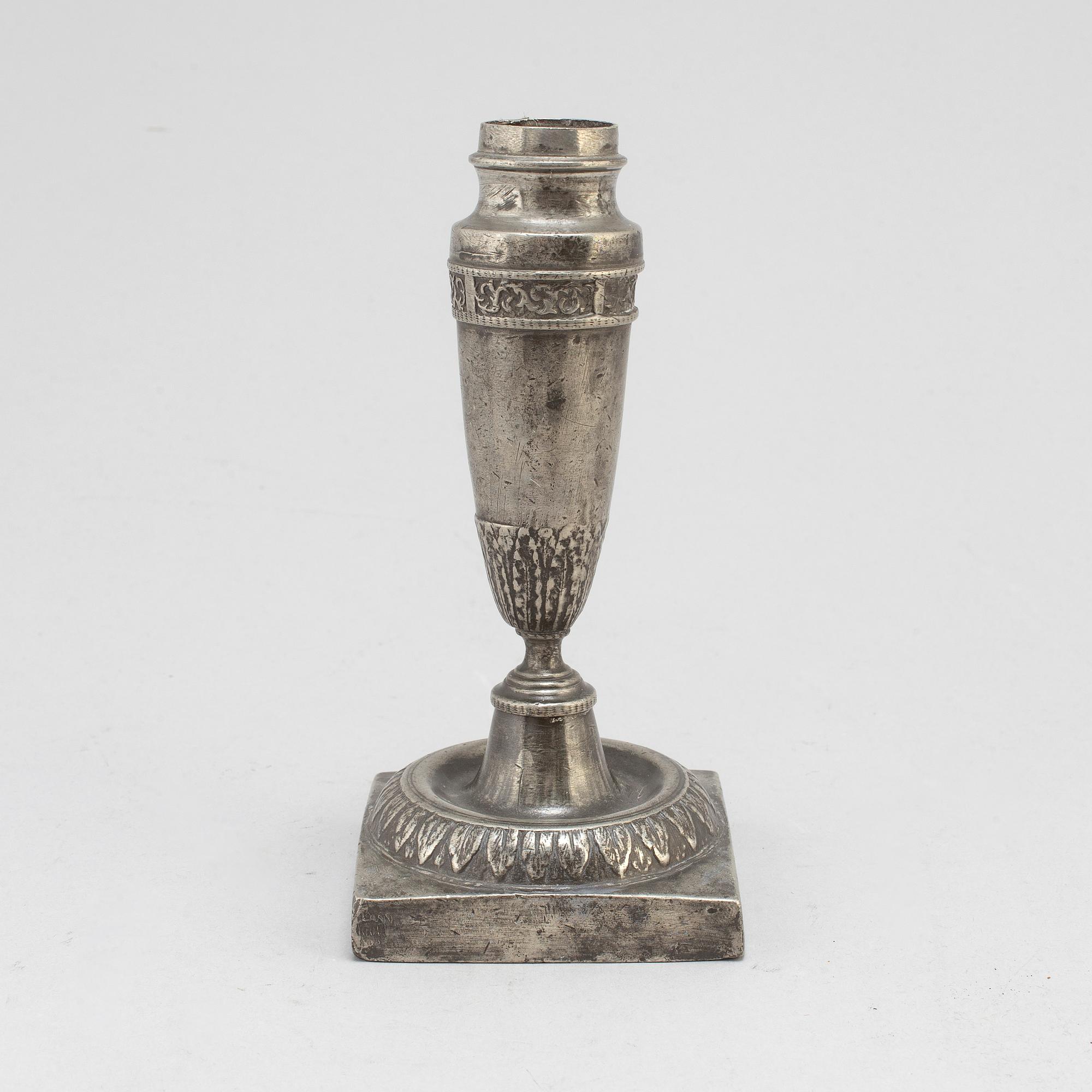 LJUSSTAKE, tenn, empire, tidigt 1800-tal.