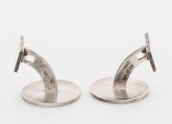 WIWEN NILSSON, manschettknappar, ett par, silver, Lund 1947,