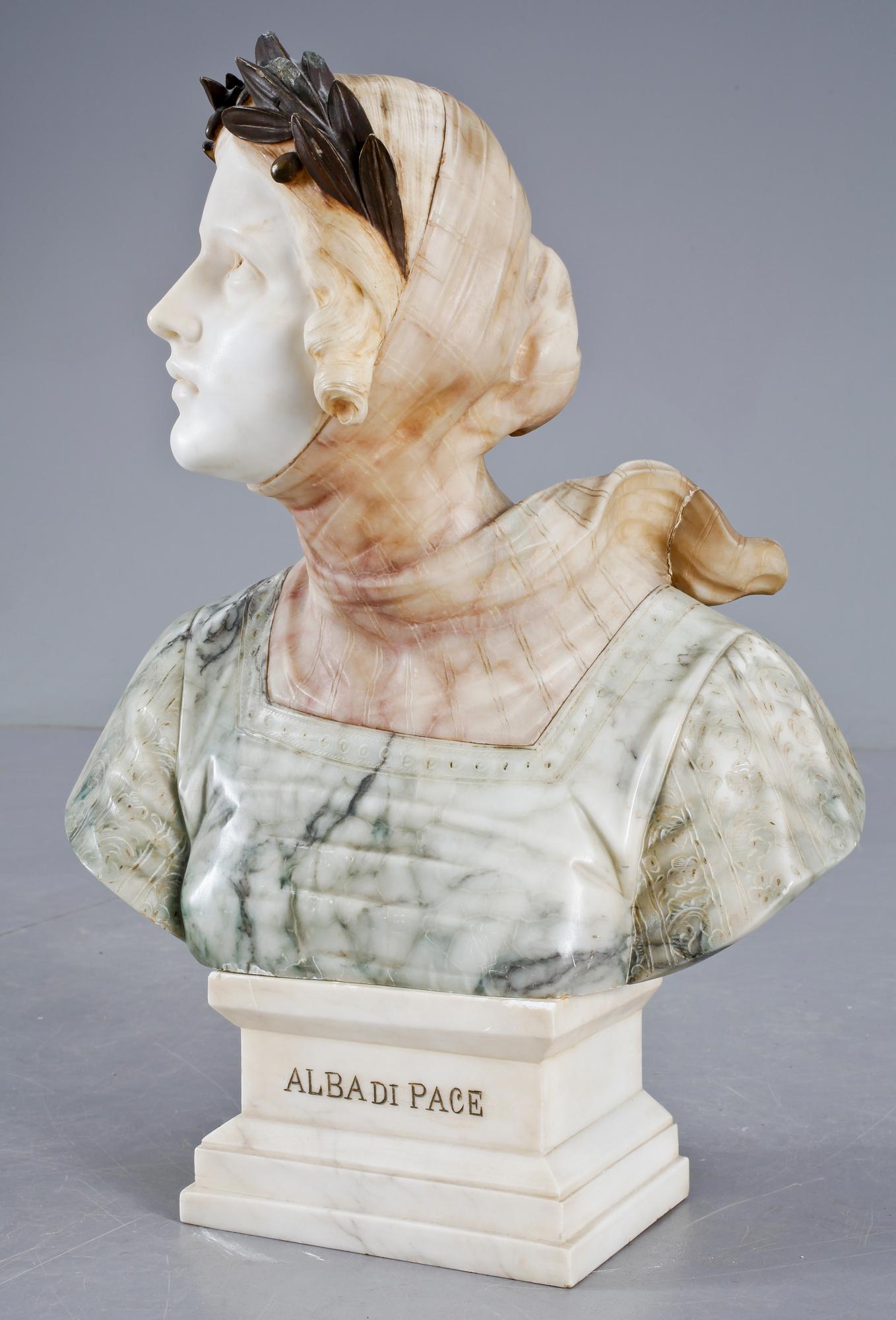 GIUSEPPE BESSI, skulptur, alabaster. Sign Prof G Bessi.