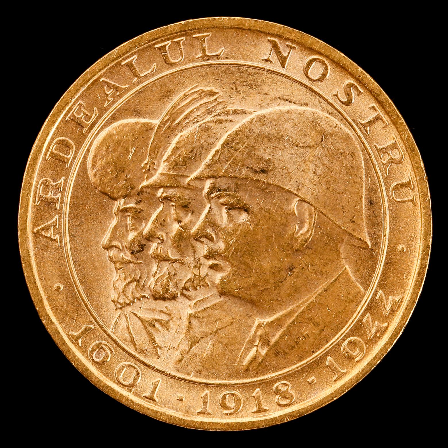 GULDMYNT, Rumänien, 1914. Vikt ca 6 g.