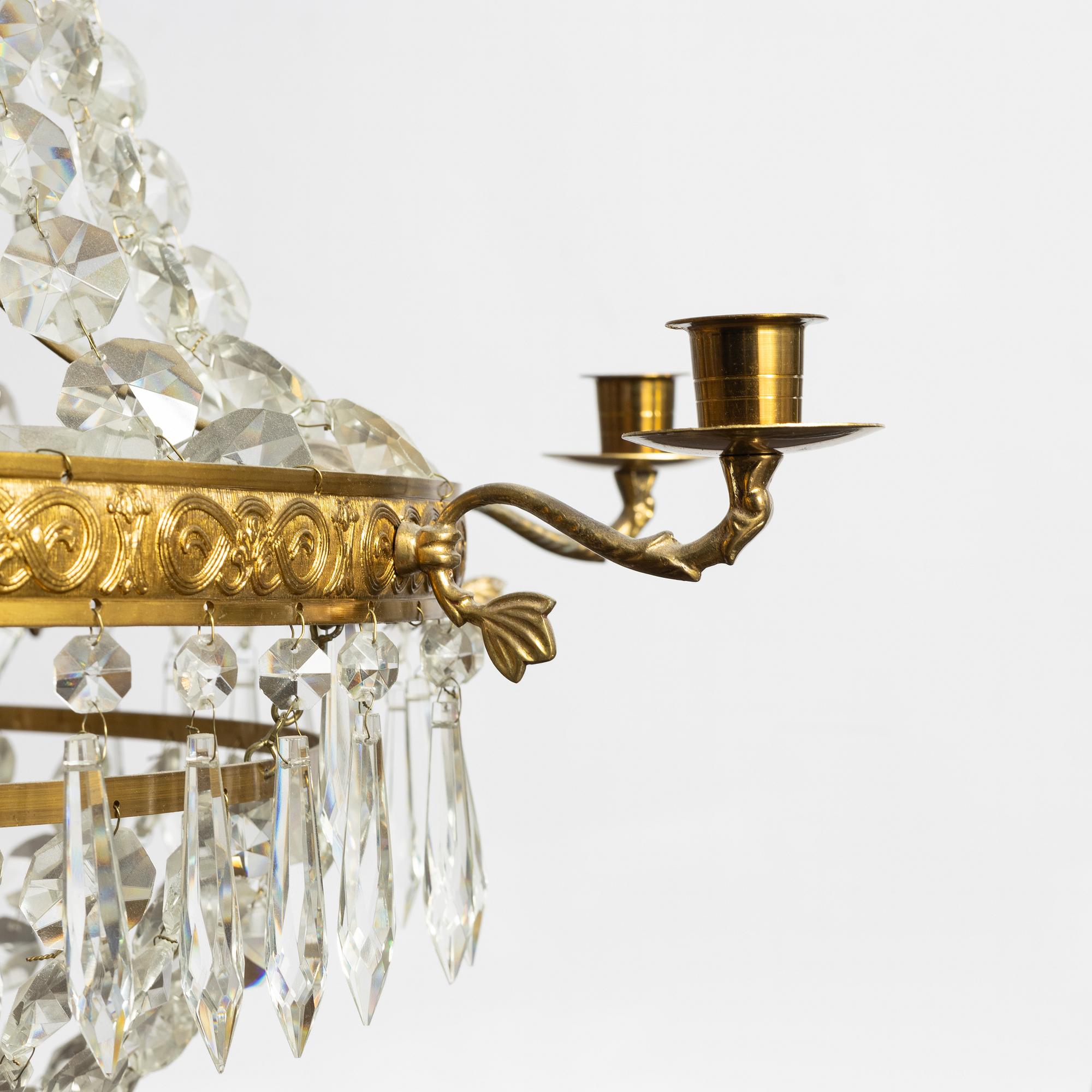 Chandelier, Empire style, mid-20th century.