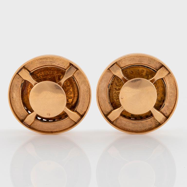 A pair of 18K gold cufflinks made of Byzantine coins.