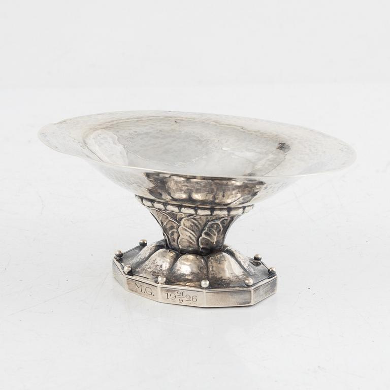 Johan Rohde, a sterling silver bowl on foot, Georg Jensen, Denmark, circa 1925.