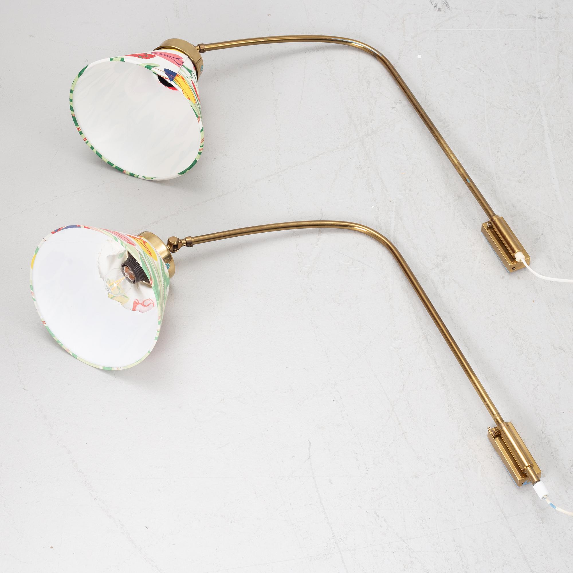 Josef Frank, a pair of model 2484 wall lamps, Svenskt Tenn.