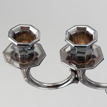 A Finnish silver candelabra for seven candles, Turku, 1977.